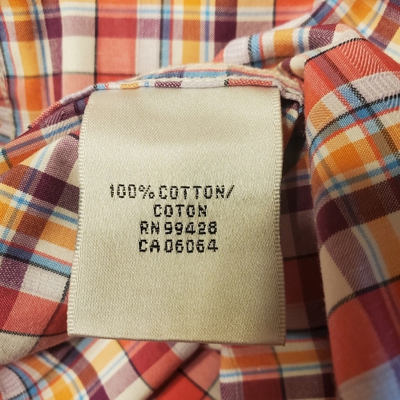 Bugatchi Uomo Dress Shirt Mens Large Tall Multicolor Check Flip Cuff Classic Fit - Picture 6 of 8